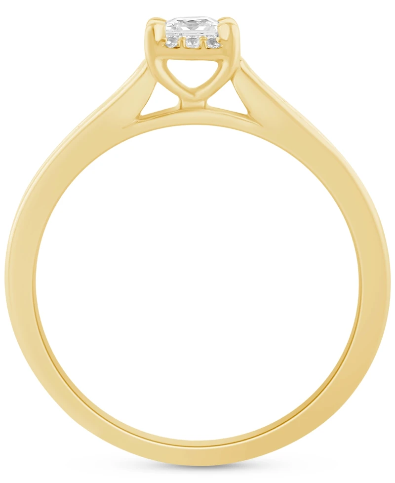 Diamond Princess Halo Engagement Ring (1/2 ct. t.w.) 14k Gold