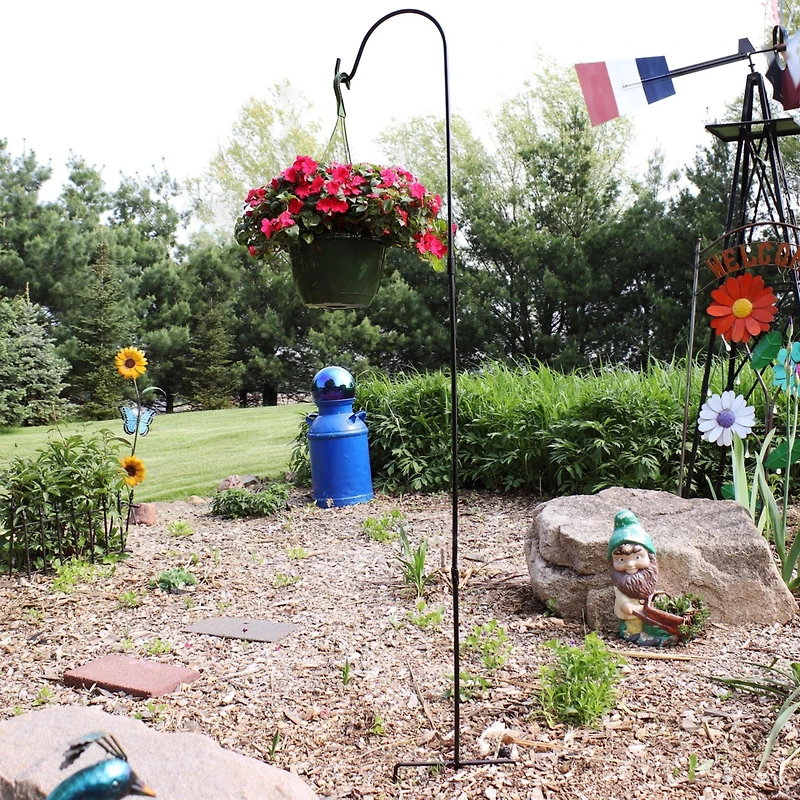 Sunnydaze Decor 82-Inch Outdoor Heavy-Duty Shepherd Hook - Black - Set of 2