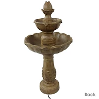 38"H Electric Resin 2-Tier Blooming Flower Outdoor Water Feature