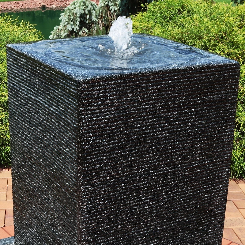 40"H Electric Polyresin and Fiberglass Large Pillar Outdoor Water Fountain with Led Lights