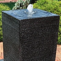40"H Electric Polyresin and Fiberglass Large Pillar Outdoor Water Fountain with Led Lights