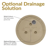 Darcy 16" Double-Walled Resin Outdoor Planter Pot - Fade-Resistant Beige Finish