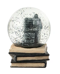 Glitzhome 100MM Halloween Polyresin Haunted House Water Globe