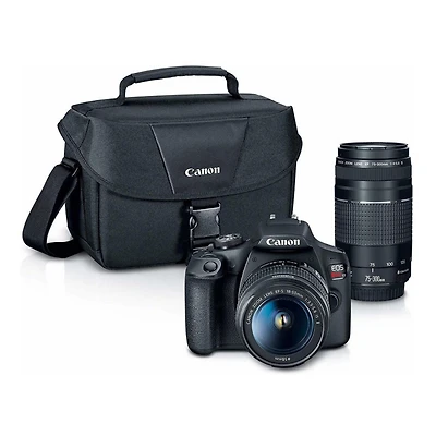 Canon Eos Rebel T7 Dslr Camera with Ef-s 18-55mm f/3.5-5.6 Is Ii Lens and Ef 75-300mm f/4-5.6 Iii Lens