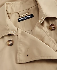 Karl Lagerfeld Paris Women's Ruched-Sleeve Trench Coat