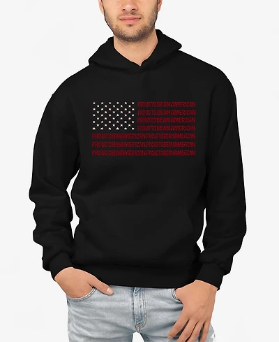 La Pop Art Proud To Be An American - Men's Word Hooded Sweatshirt
