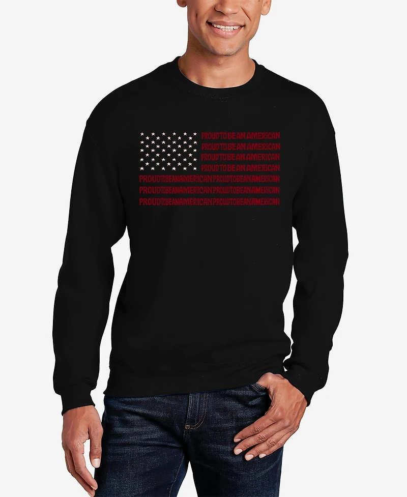 La Pop Art Proud To Be An American - Men's Word Crewneck Sweatshirt
