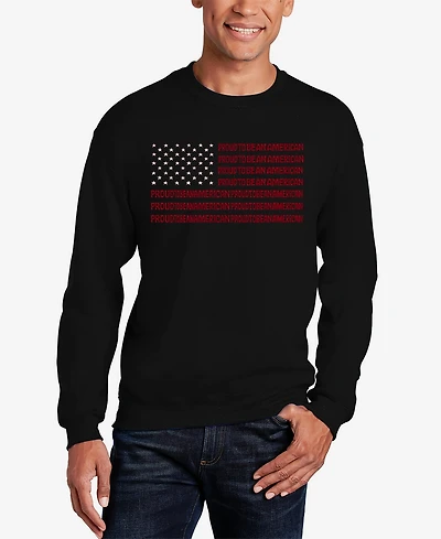 La Pop Art Proud To Be An American - Men's Word Crewneck Sweatshirt
