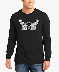 La Pop Art Cat Tail Hearts - Men's Word Long Sleeve T-Shirt