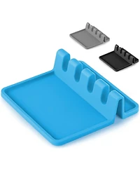 Silicone Utensil Rest with Drip Pad for Multiple Utensils