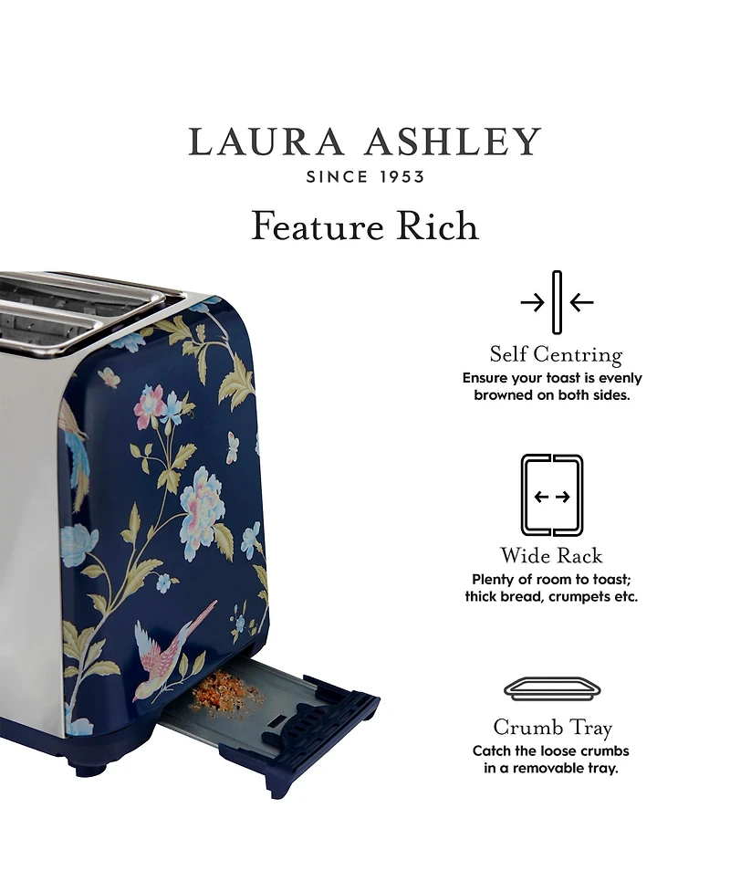 Laura Ashley Elveden Navy 2-Slice Toaster