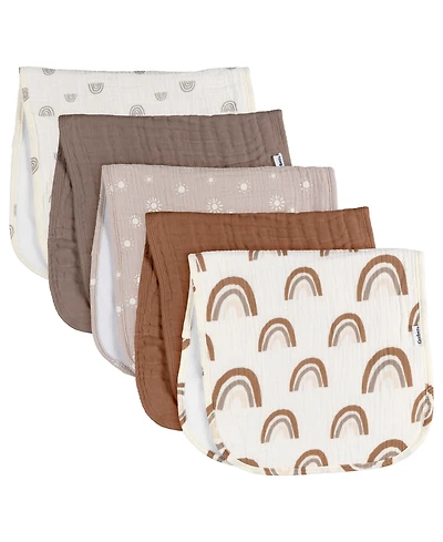 Gerber Baby Neutral Stars Muslin Burpcloths - 5-Pack