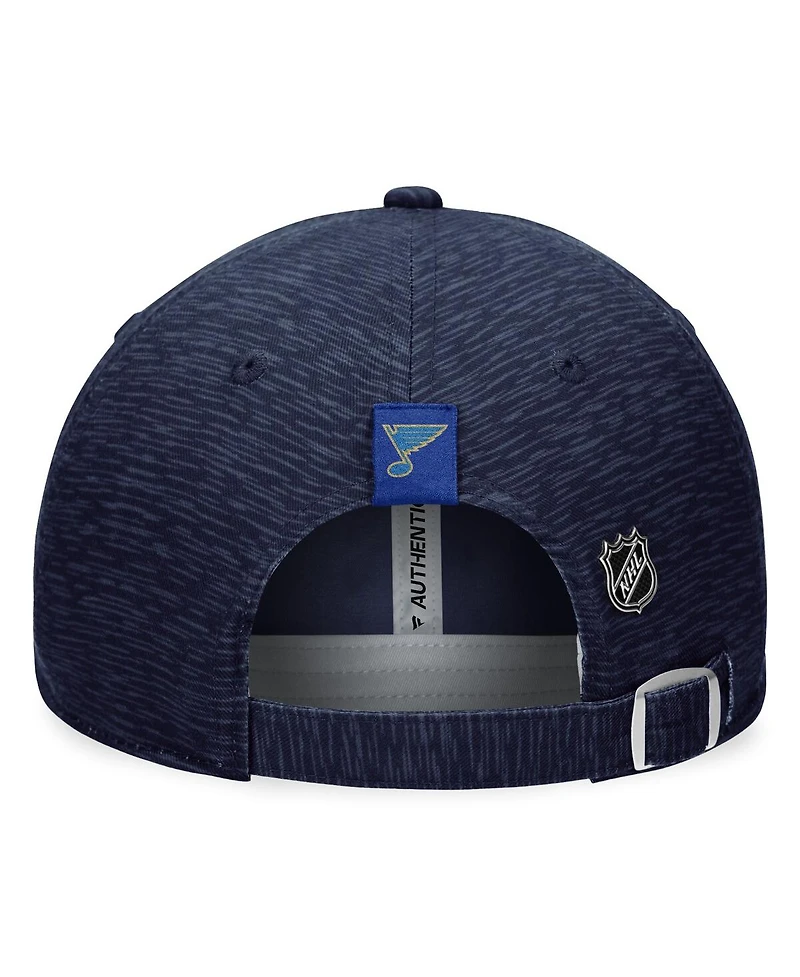 Fanatics Branded Men's Navy St. Louis Blues Authentic Pro Road Adjustable Hat