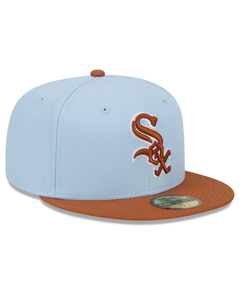 New Era Men's Light Blue/ Chicago White Sox Spring Color Basic Two-Tone 59Fifty Fitted Hat