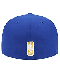 New Era Men's Royal Golden State Warriors Court Sport Leather Applique 59Fifty Fitted Hat