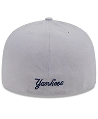 New Era Men's Navy/Gray York Yankees Gameday Sideswipe 59Fifty Fitted Hat