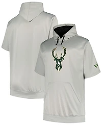 Fanatics Branded Men's Silver Milwaukee Bucks Big Tall Logo Pullover Hoodie