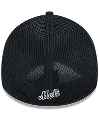 New Era Men's York Mets Evergreen Black White Neo 39Thirty Flex Hat