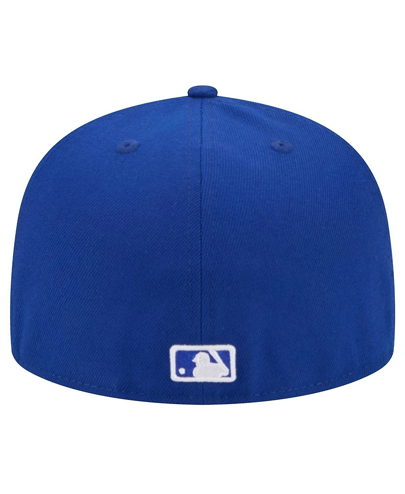 New Era Men's Royal Cleveland Guardians White Logo 59Fifty Fitted Hat
