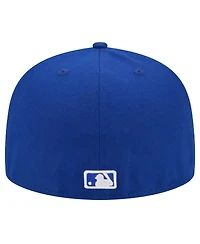 New Era Men's Royal Cleveland Guardians White Logo 59Fifty Fitted Hat