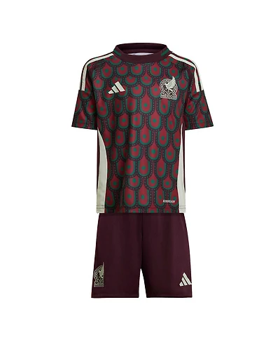 Toddler adidas Burgundy Mexico National Team 2024 Home Mini Kit