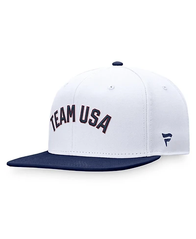 Fanatics Branded Men's White/Navy Team Usa Snapback Hat