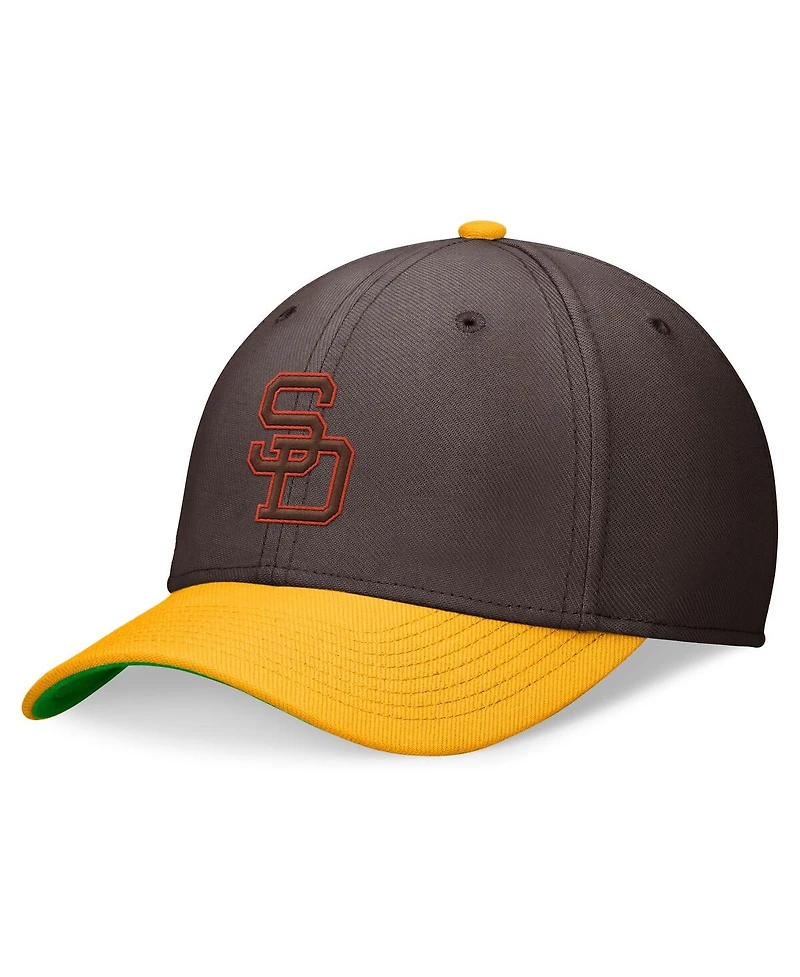 Nike Men's Brown/Gold San Diego Padres Cooperstown Collection Rewind Swooshflex Performance Hat