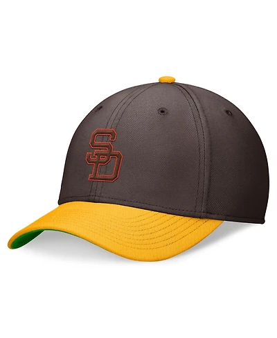 Nike Men's Brown/Gold San Diego Padres Cooperstown Collection Rewind Swooshflex Performance Hat