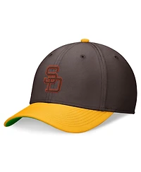Nike Men's Brown/Gold San Diego Padres Cooperstown Collection Rewind Swooshflex Performance Hat