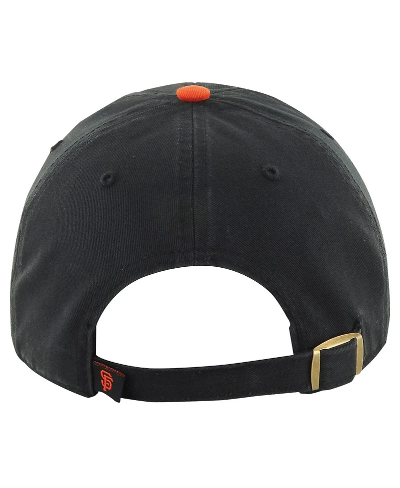 47 Brand Men's Black/Orange San Francisco Giants Clean Up Adjustable Hat