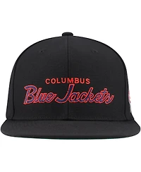 Mitchell Ness Men's Black Columbus Blue Jackets Core Team Script 2.0 Snapback Hat