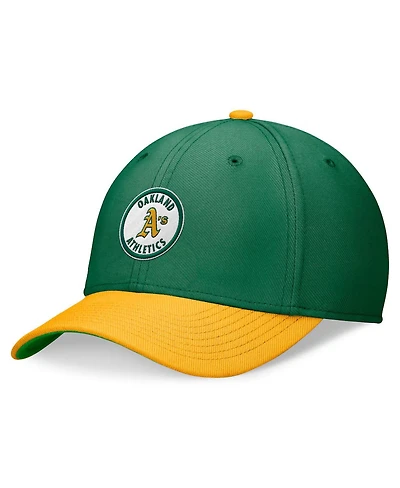 Nike Men's Green/Gold Oakland Athletics Cooperstown Collection Rewind Swooshflex Performance Hat