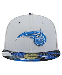 New Era Men's Gray Orlando Magic Active Color Camo Visor 59Fifty Fitted Hat