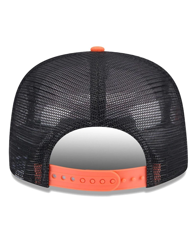 New Era Men's Black/Orange Phoenix Suns Throwback Team Arch Golfer Snapback Hat