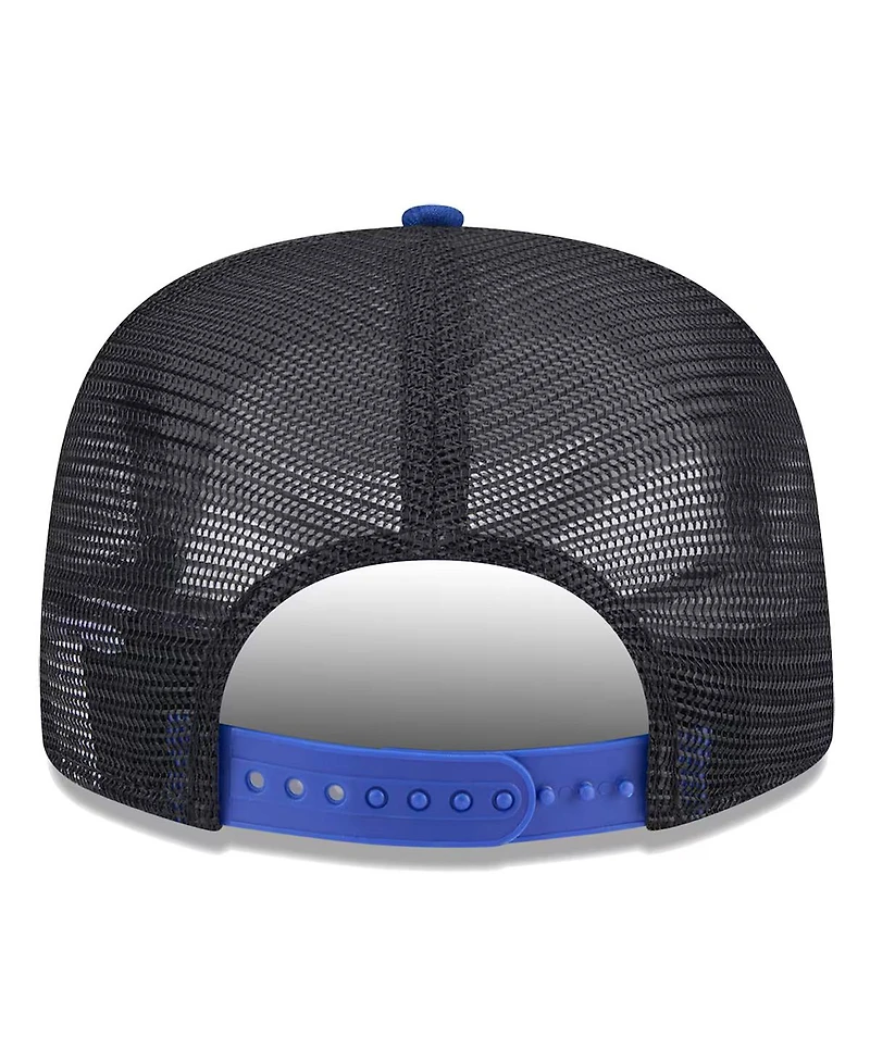 New Era Men's Black/Royal Philadelphia 76ers Throwback Team Arch Golfer Snapback Hat