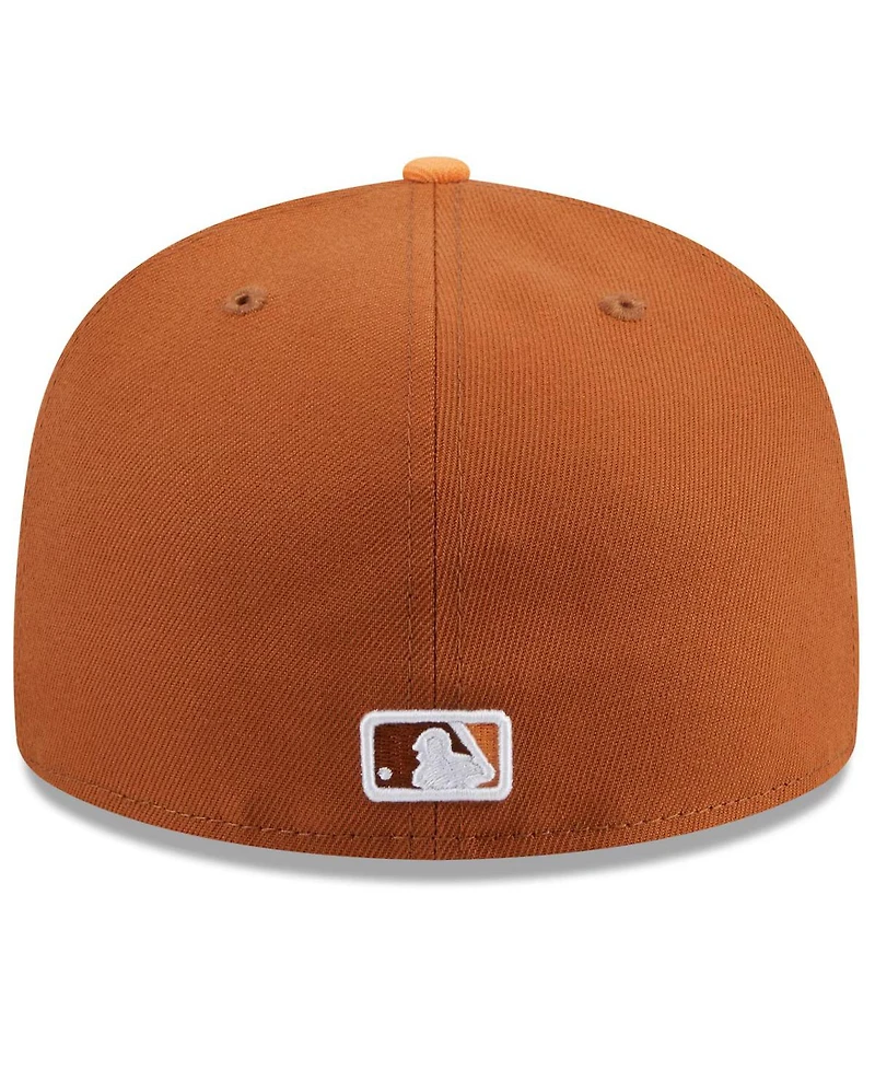 New Era Men's Brown/Orange Cincinnati Reds Spring Color Basic Two-Tone 59fifty Fitted Hat