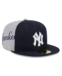 New Era Men's Navy/Gray York Yankees Gameday Sideswipe 59Fifty Fitted Hat
