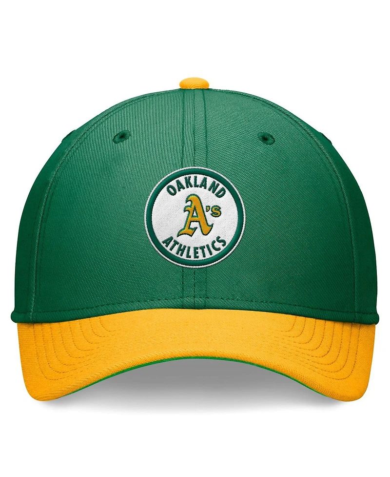 Nike Men's Green/Gold Oakland Athletics Cooperstown Collection Rewind Swooshflex Performance Hat
