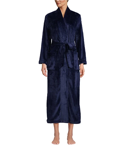 Lands' End Women's Tall Cozy Plush Long Wrap Robe