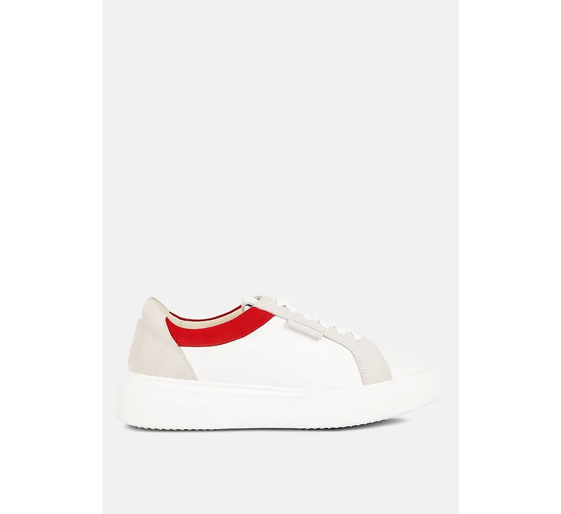 Endler Womens Color Block Leather Sneakers