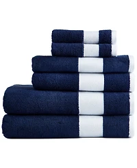 Lacoste Home Heritage Sport Stripe Logo Cotton 6-Pc. Bath Towel Set