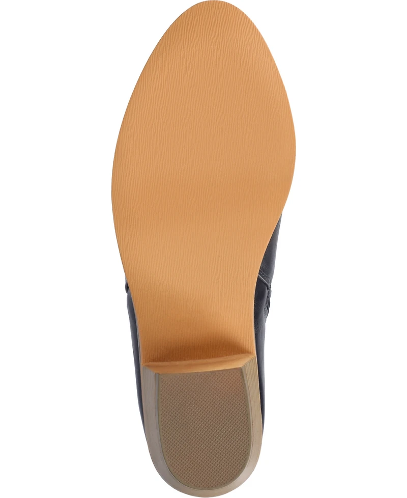 Journee Collection Women's Rebel Zipper Stacked Heel Booties