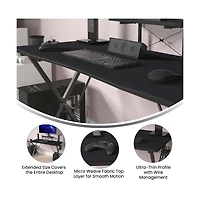Tyr Mega Size Pc Gaming Mouse Pad With Micro Weave Cloth Surface, Anti-Slip Rubber Backing And Cable Management