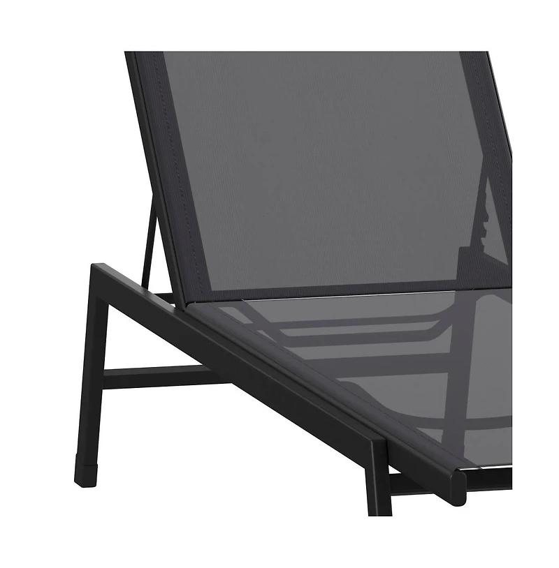 Braelin Set Of 2 Text Ilene Adjustable 5 Position Patio Chaise Lounge And Metal Frame Chair