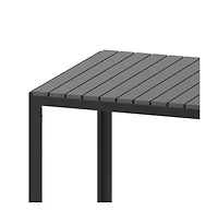 Tristan All-Weather Indoor/Outdoor Square Patio Dining Table For 4 With Steel Frame And Poly Resin Slatted Top