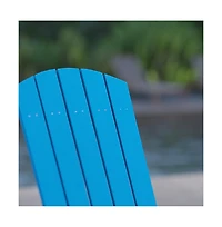 Set Of Riviera Poly Resin Folding Adirondack Lounge Chair