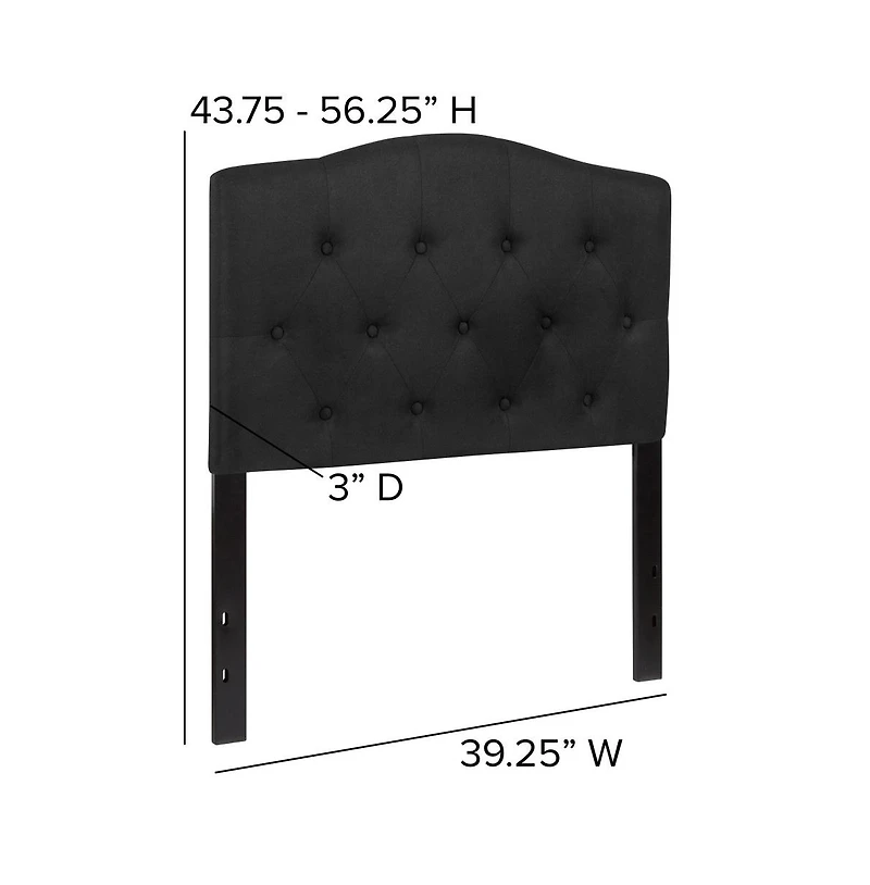 Arched Twin Button Tufted Upholstered Headboard