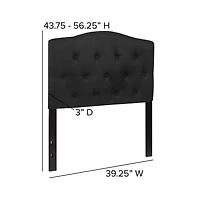 Arched Twin Button Tufted Upholstered Headboard