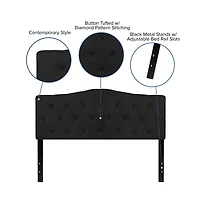 Arched Queen Button Tufted Upholstered Headboard