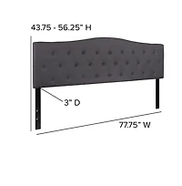 Arched King Button Tufted Upholstered Headboard